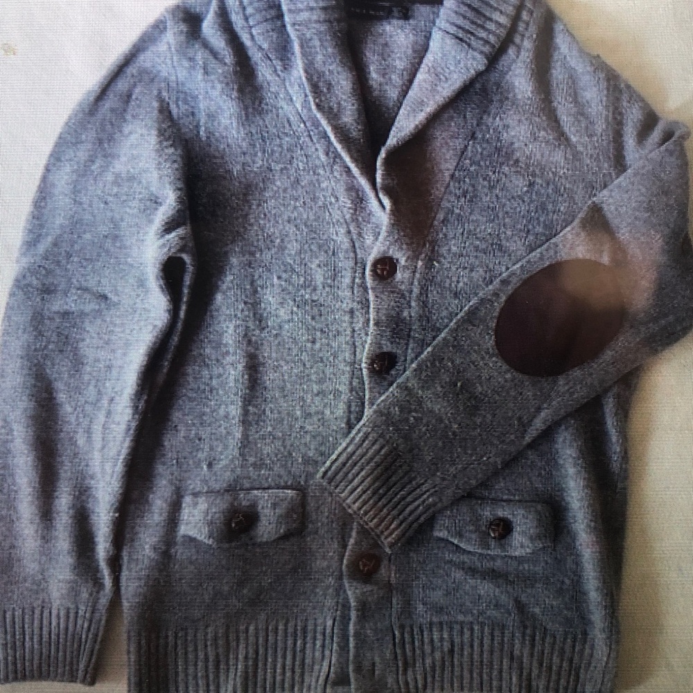 Men's Gray Cardigan Sweater